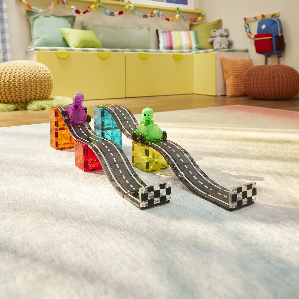 40-Piece Magnetic Race Track Building Set