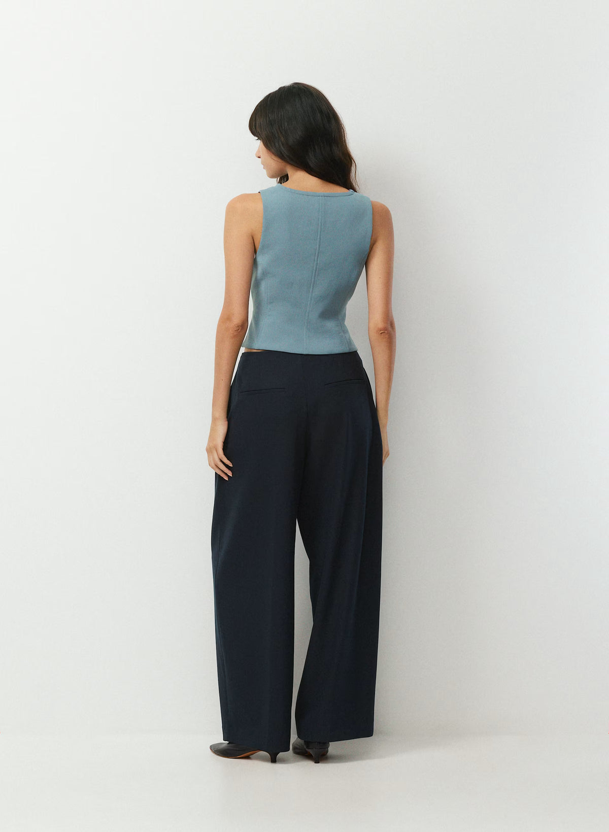 Lined Tailored Suit Vest - Olive