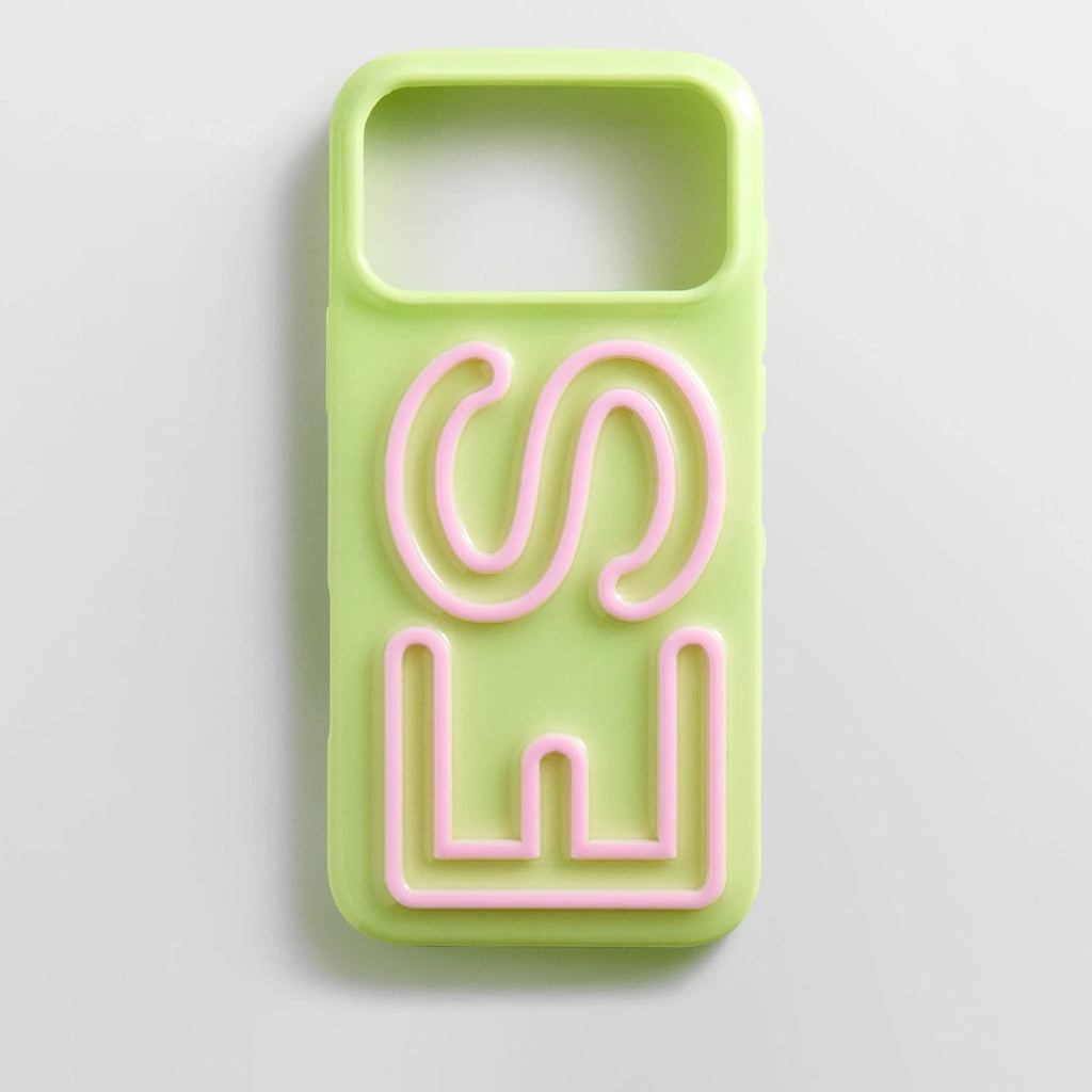 Custom Bright Green and Light Pink Phone Case