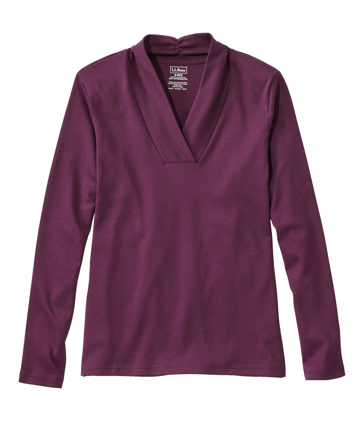 Women's Pima Cotton Shawl Collar T-Shirt - Blue