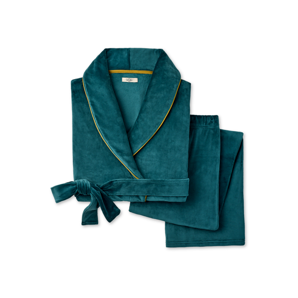 Women's Velvet Wrap Top And Straight Leg Pant Set