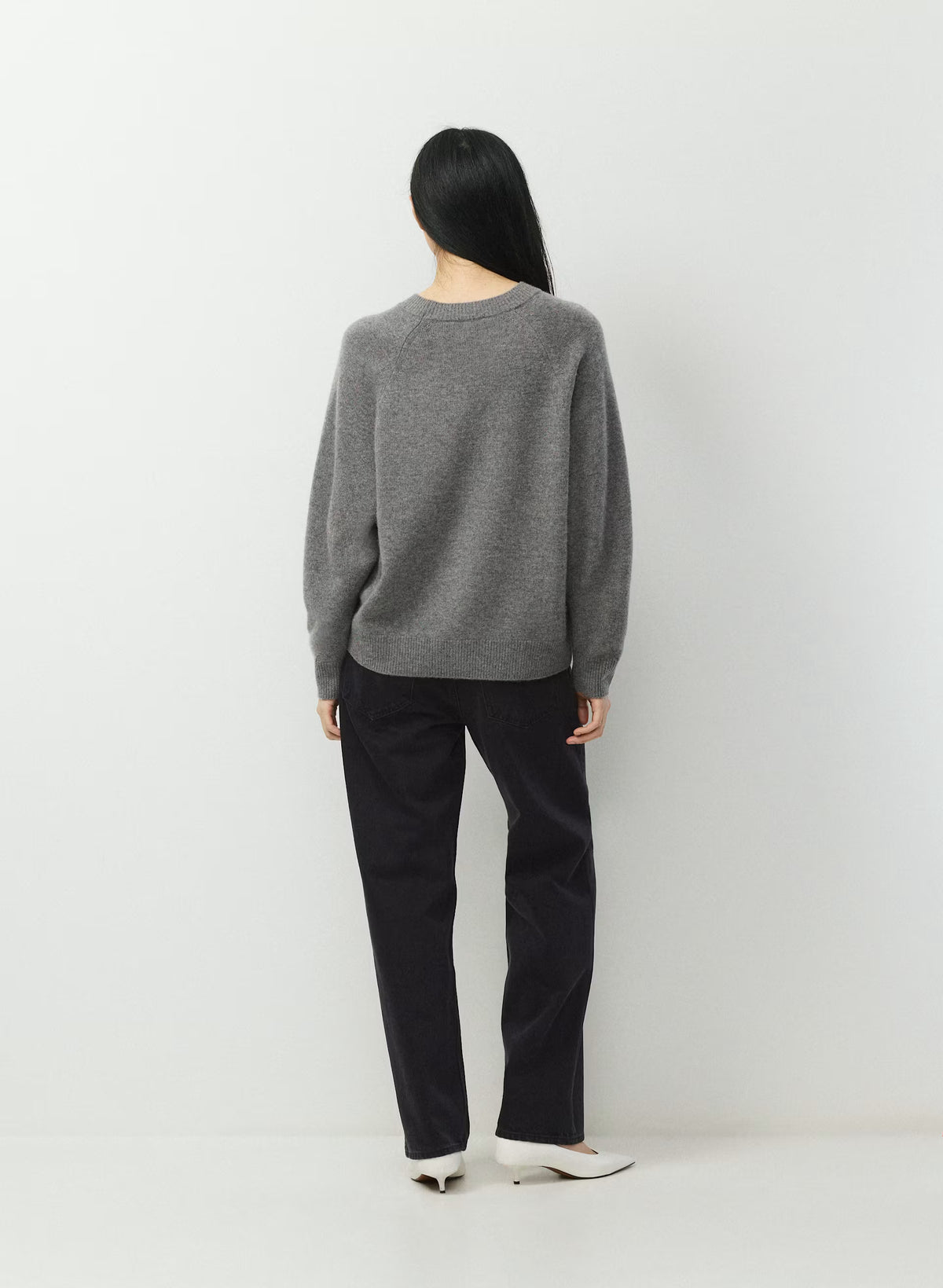 Wool Cashmere Raglan Sweater - Olive