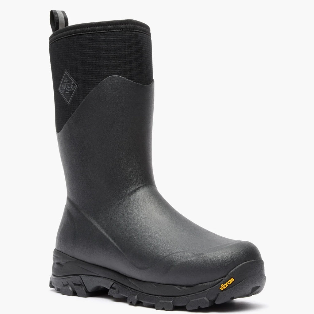 Men's Insulated Waterproof Mid Ice Grip Boot - Black