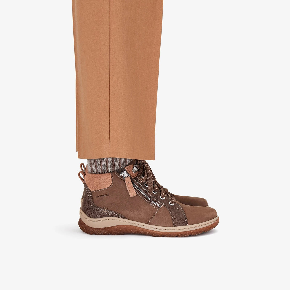 Waterproof Nubuck Trainer Boot - Dark Sand
