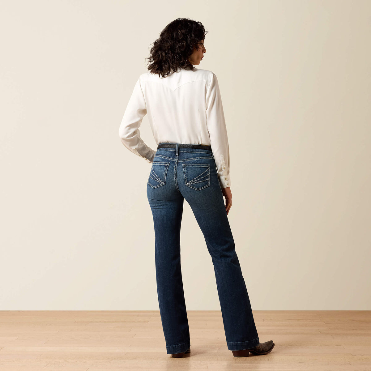 Women's Mid-Rise Stretch Trouser Jeans - Blue