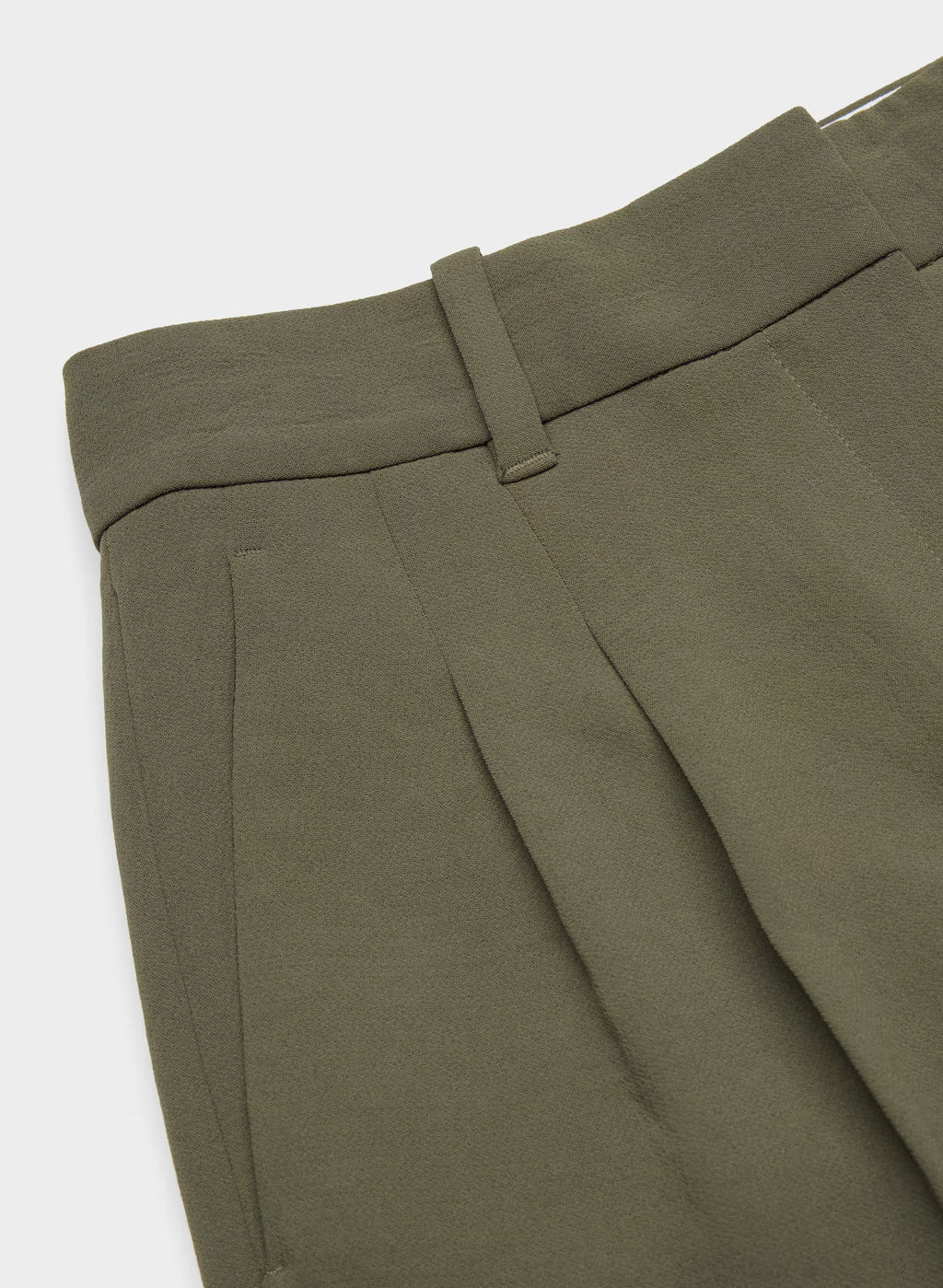 High-Rise Wide-Leg Crepe Trousers - Sand