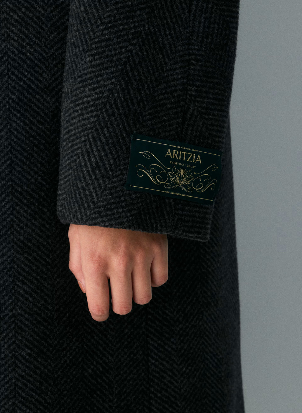 Double-Breasted Wool Cashmere Coat - Herringbone