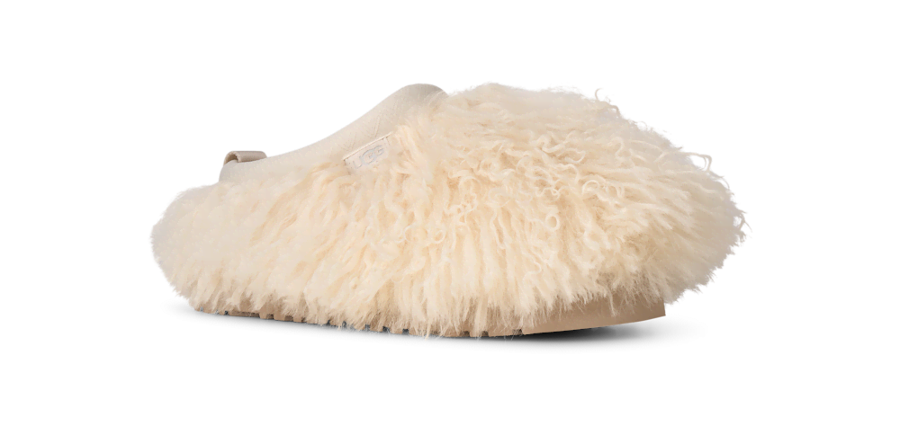 Women's Long Sheepskin Platform Mule - Cream