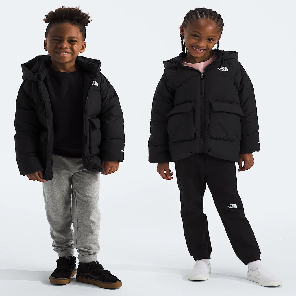 Kids' Fleece-Lined Insulated Parka - Black