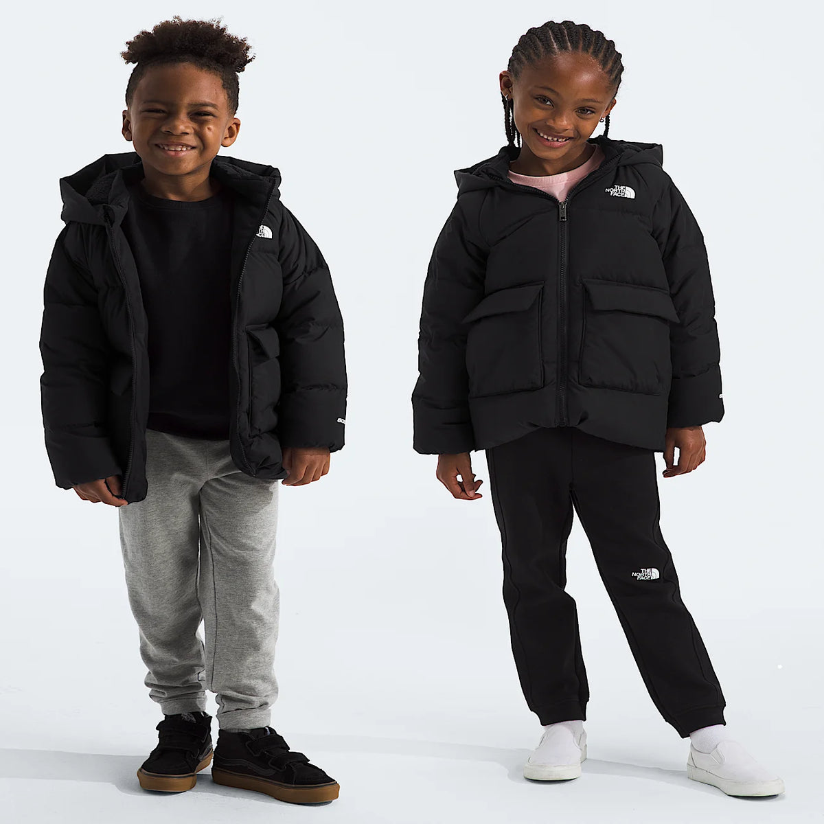 Kids' Fleece-Lined Insulated Parka - Black