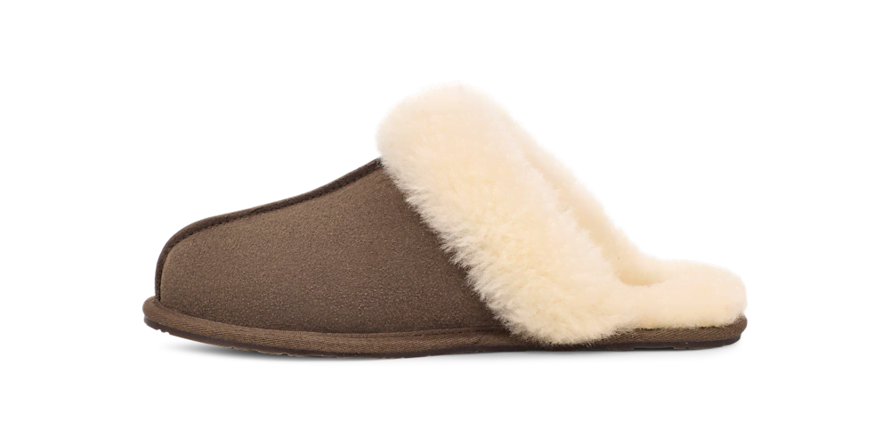 Women's Suede Sheepskin Slide Slipper - Espresso
