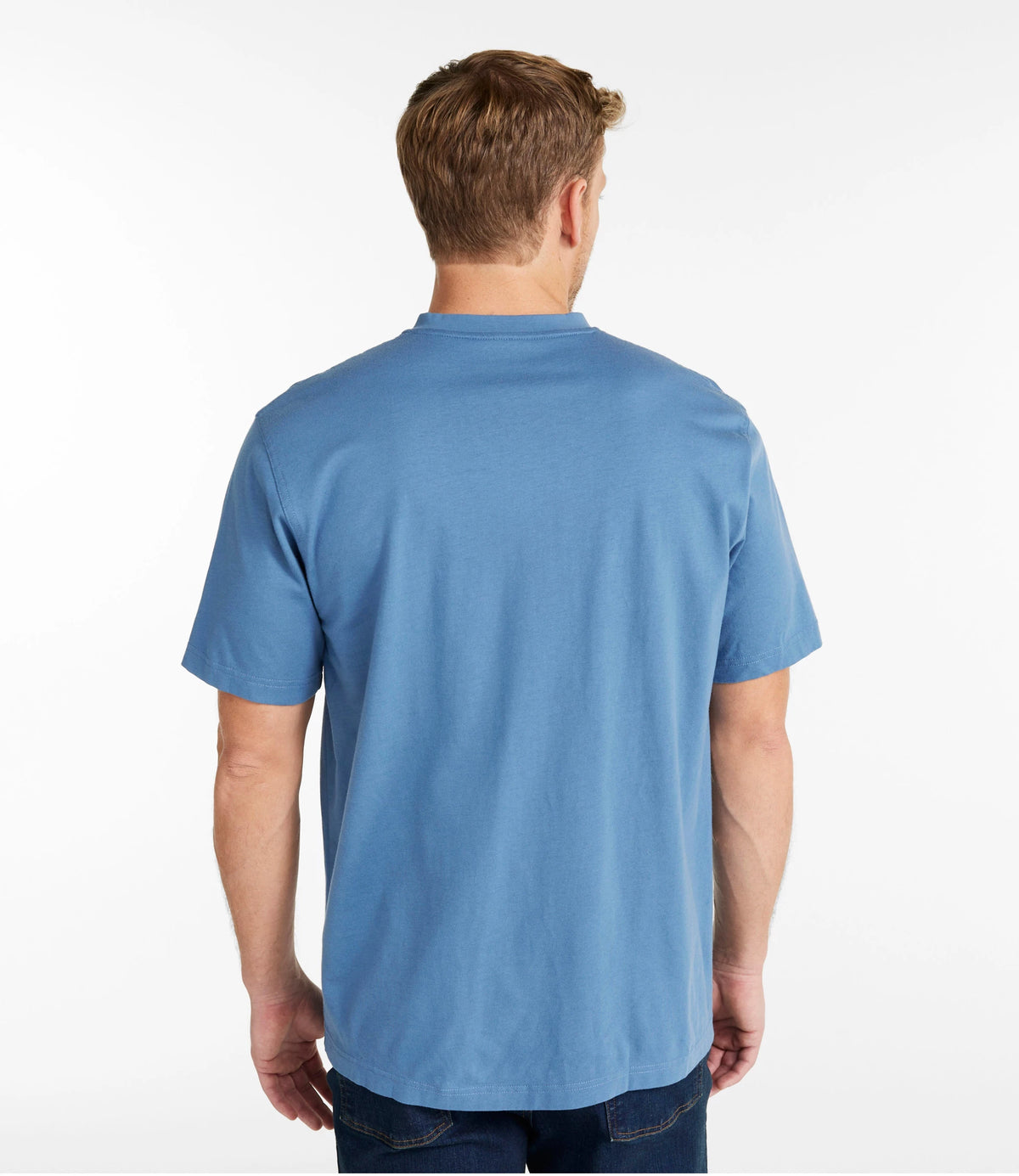 Men's Cotton Henley T-Shirt - Blue
