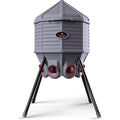 CoopWorx Poultry Feeder, 80 lb, Gray, 8 Ports