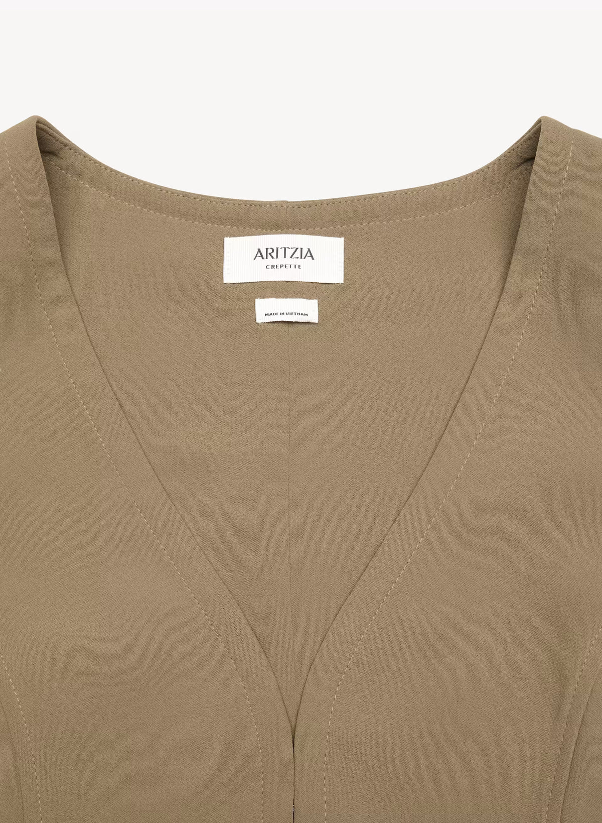 Lined Tailored Suit Vest - Olive
