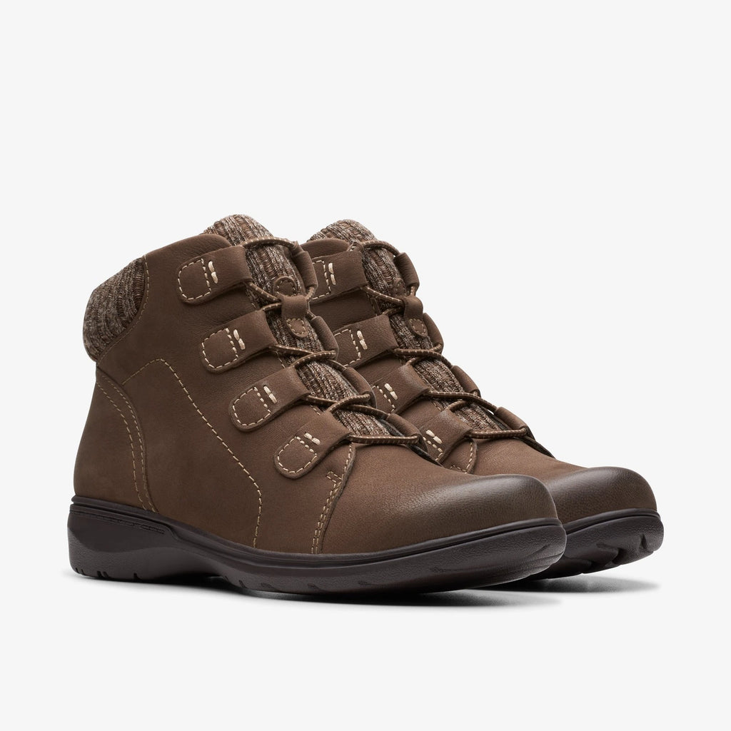 Nubuck Lace-Up Ankle Boot - Taupe