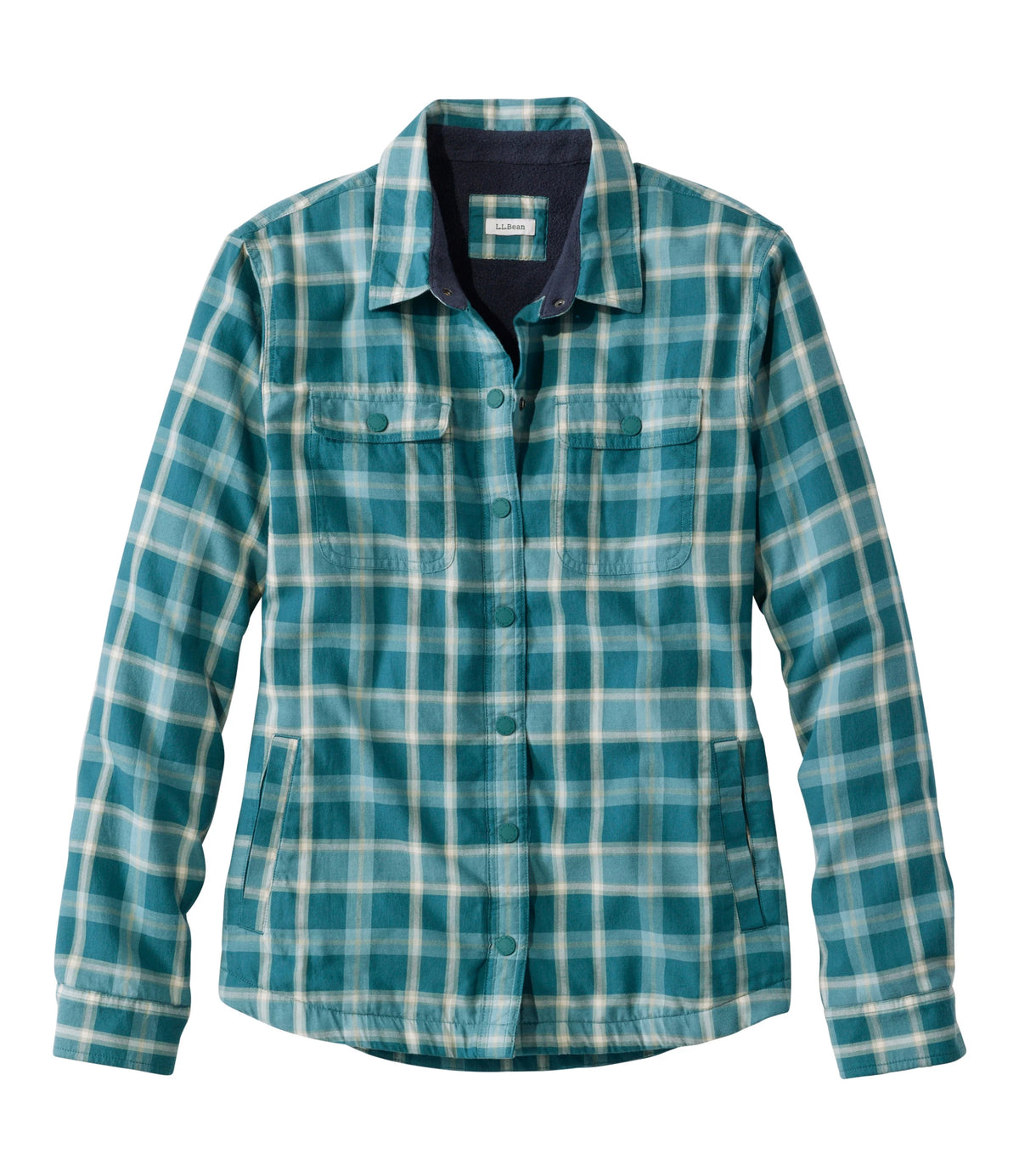 Women's Fleece-Lined Flannel Snap Shirt - Red Plaid