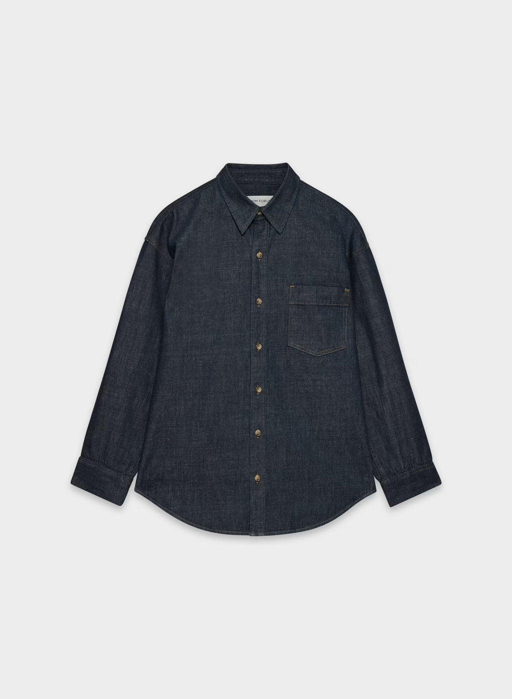 Oversized Hemp Blend Denim Shirt - Indigo