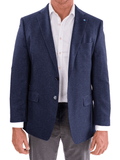 Men's Navy Maron Plaid Wool Regular Fit Blazer Sport Coat