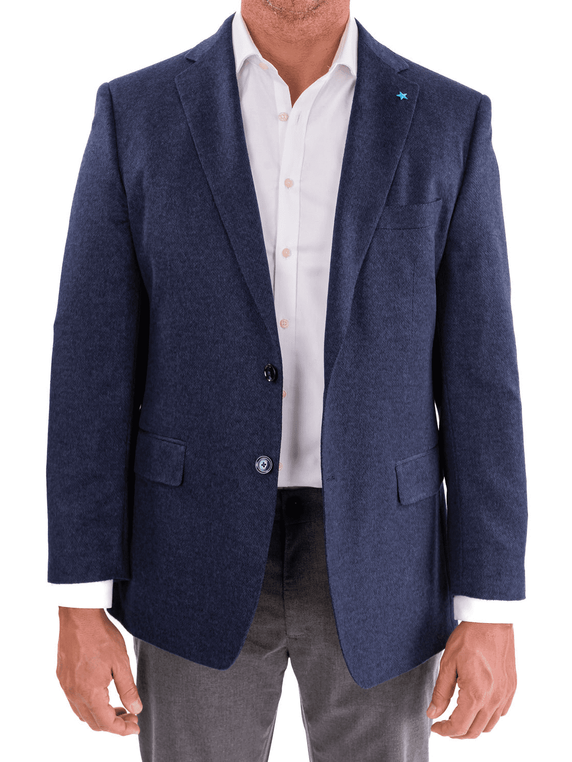 Men's Navy Maron Plaid Wool Regular Fit Blazer Sport Coat