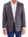 Men's Blue & Gray Silk Cashmere Regular Fit 2-Button Blazer Sport Coat