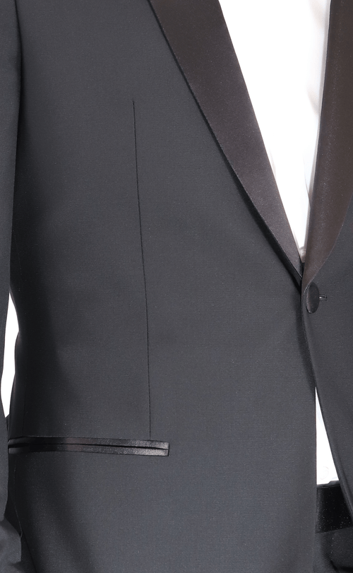 Men's Black Shawl Lapel Wool Regular Fit Tuxedo