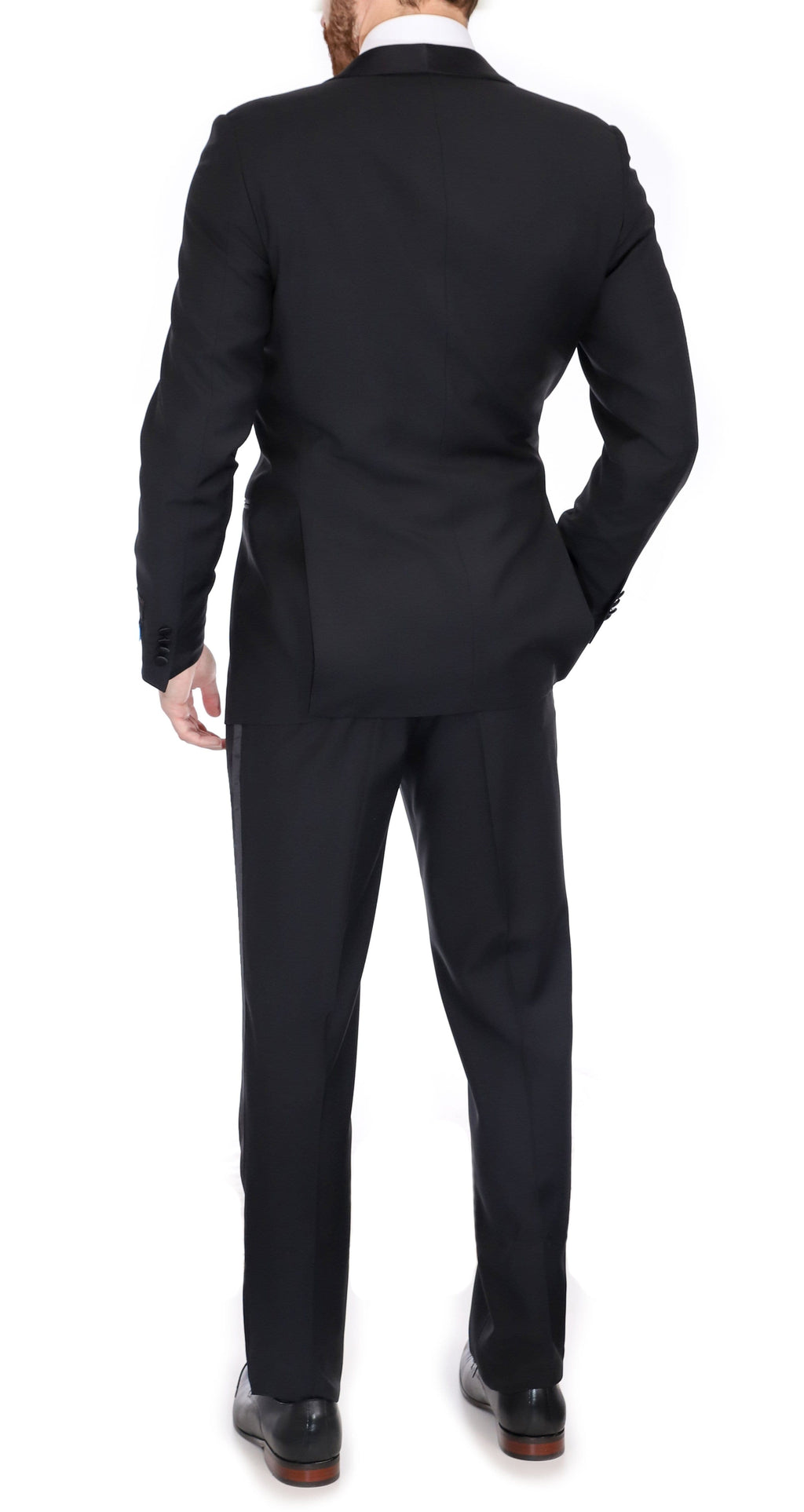Men's Black Shawl Lapel Wool Regular Fit Tuxedo