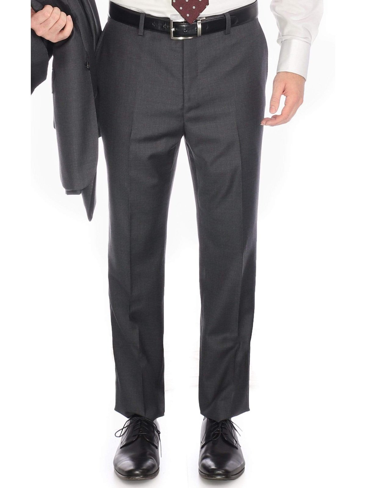 Men's Charcoal Gray Wool Canvassed Regular Fit Suit