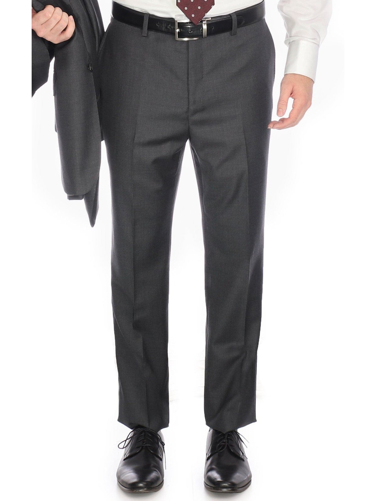Men's Charcoal Gray Wool Canvassed Slim Fit Suit
