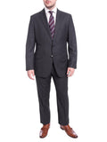 Men's Classic Fit Blue Birdseye 2-Button Half Canvassed Wool Suit