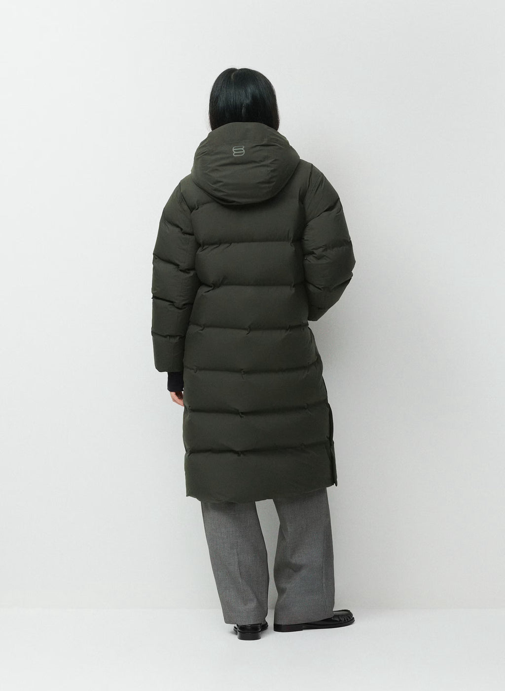 Waterproof Long Down Puffer Coat - Gray