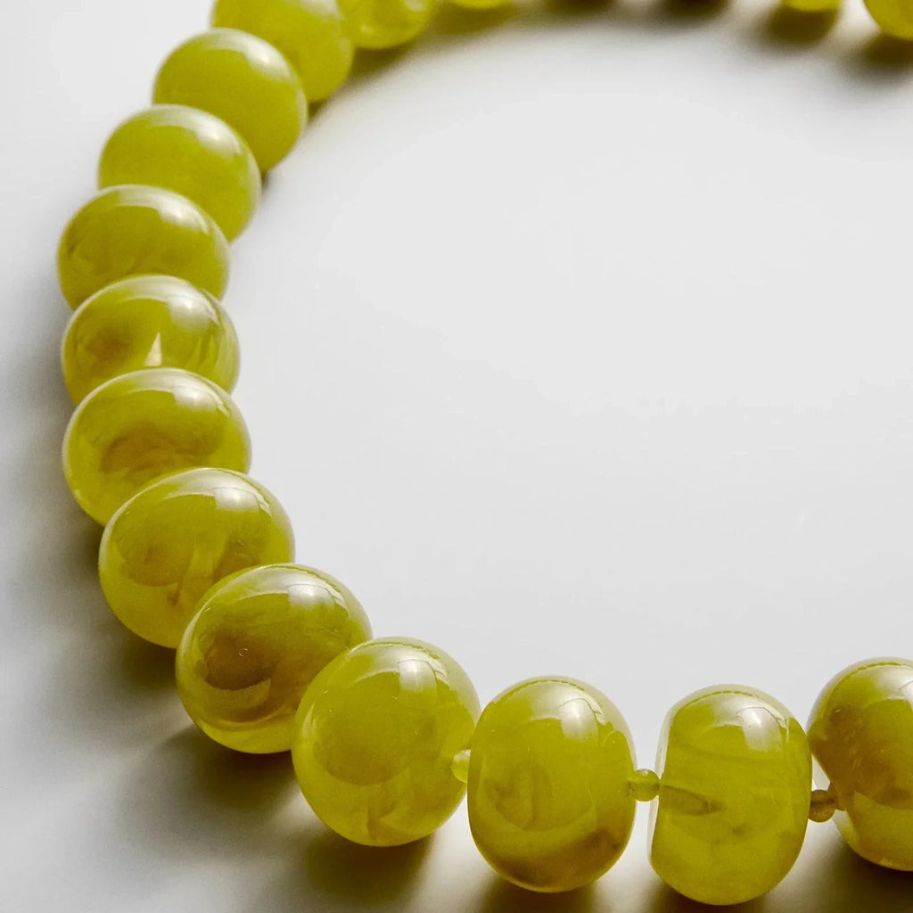 Olive Bead Statement Necklace