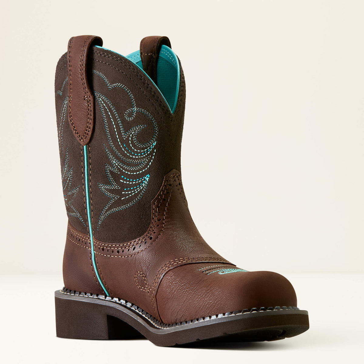 Women's Suede Western Ankle Boots - Tan