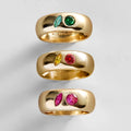 Custom Two-Stone Gold-Plated Band Ring