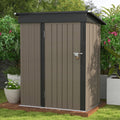 Patiowell Outdoor Storage Shed 5x3 FT Galvanized Steel Coffee Brown