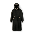 Oversized Recycled Fleece Hoodie - Black
