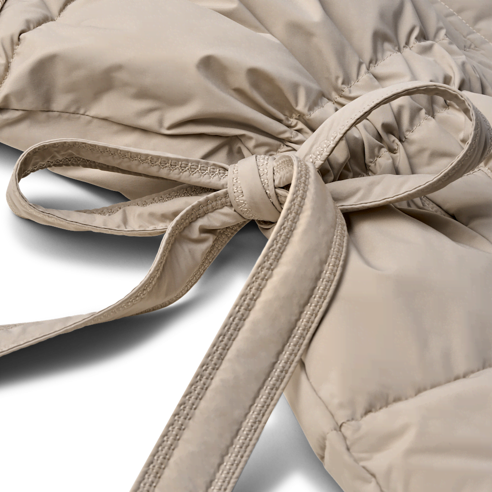 Women's Hooded Cinched Puffer Jacket - Oyster