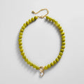 Olive Beaded Interchangeable Charm Necklace