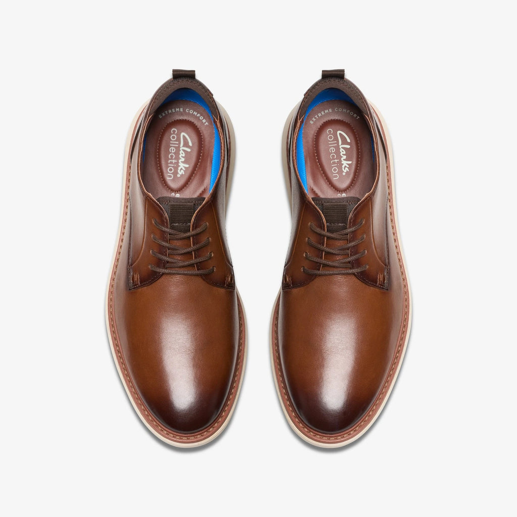 Burnished Leather Oxford - Dark Tan