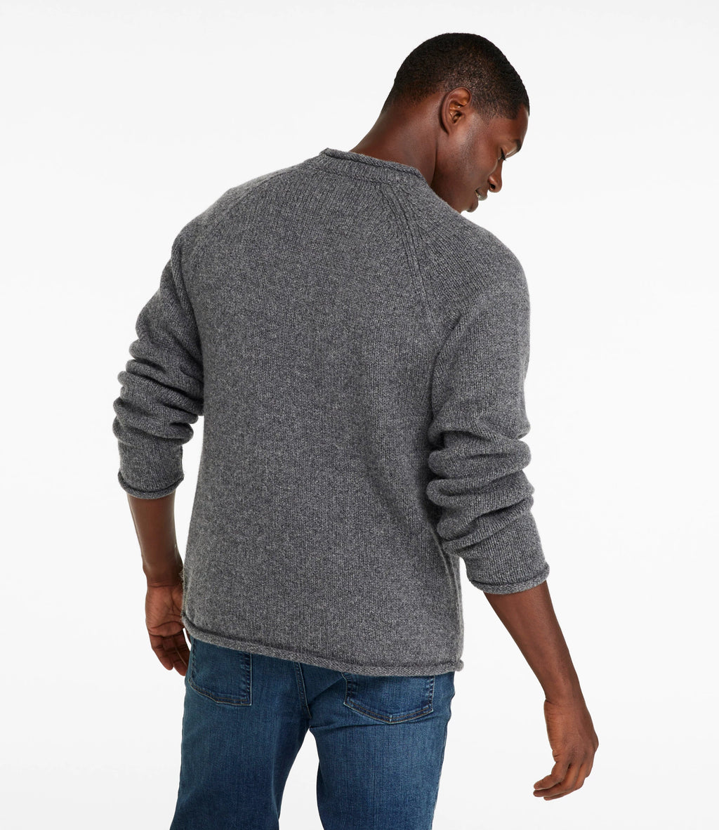 Men's Lambswool Rollneck Sweater - Natural
