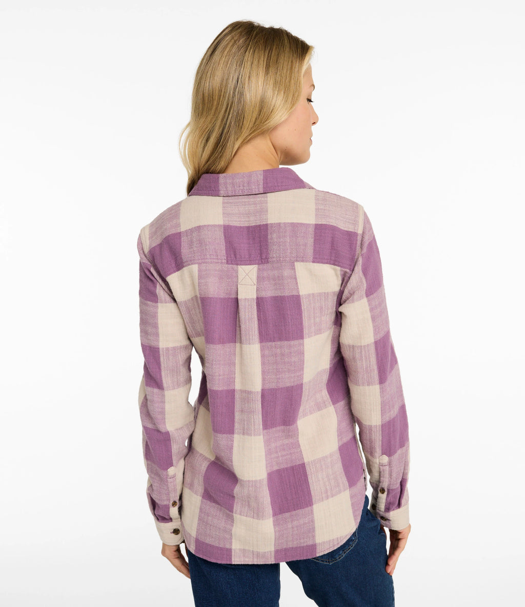 Women's Brushed Cotton Flannel Shirt - Natural