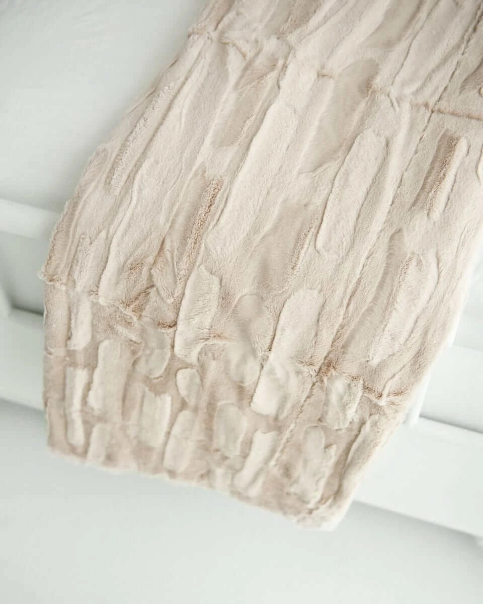 Textured Plush Baby Blanket - Cream