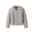 Oversized Lightweight Quilted Jacket - Light Gray