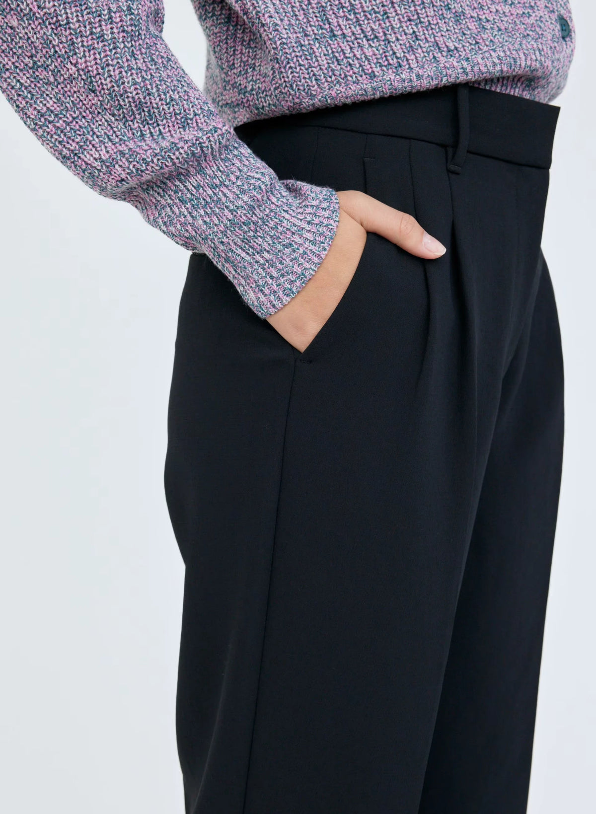 High-Rise Wide-Leg Crepe Trousers - Sand