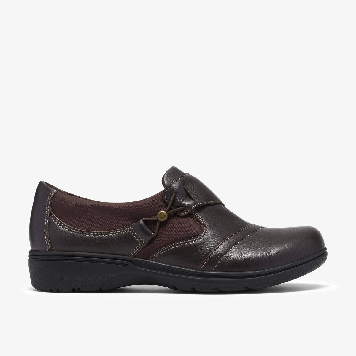 Women's Leather Slip-On Mule - Dark Brown