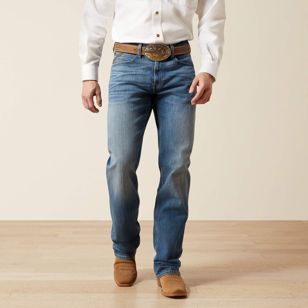 Men's Relaxed Bootcut Stretch Jeans - Blue