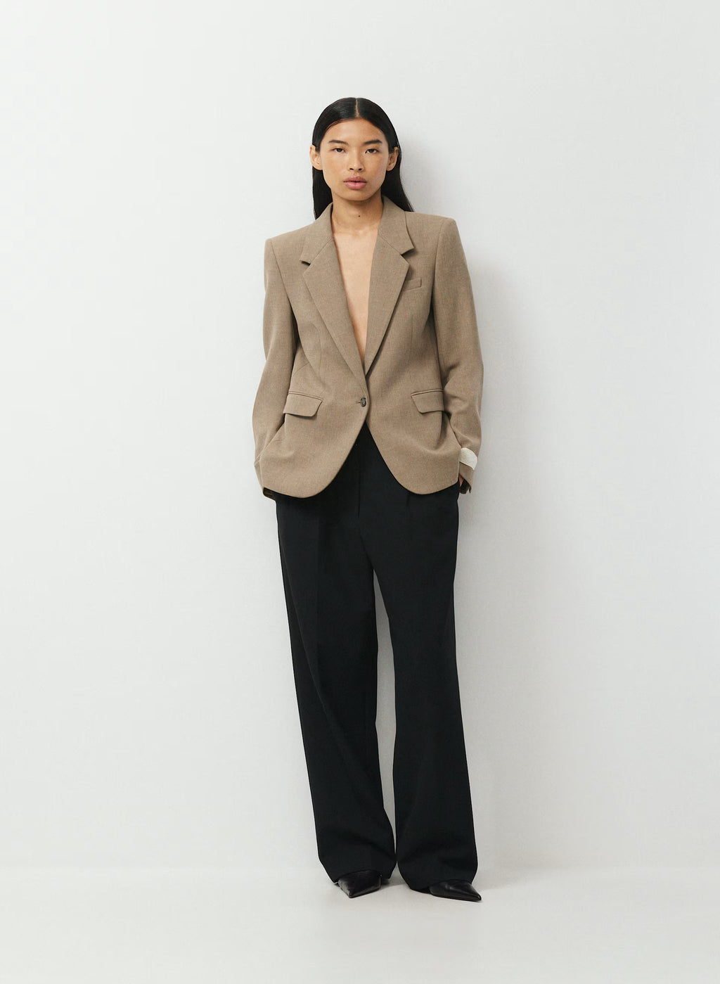 Single-Breasted Stretch Blazer - Check