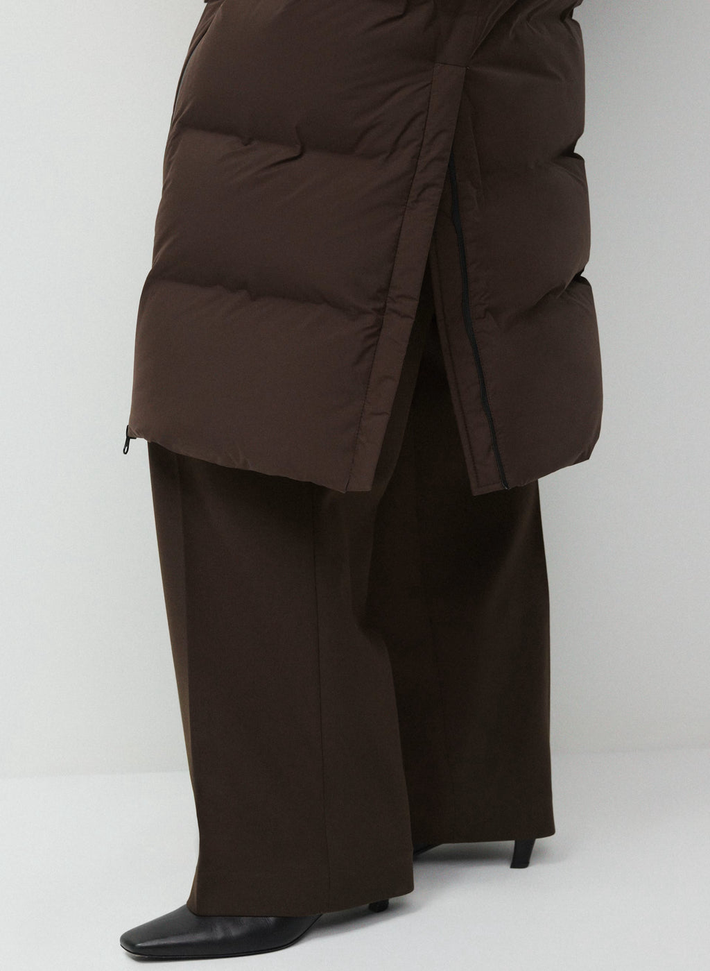 Waterproof Long Down Puffer Coat - Gray