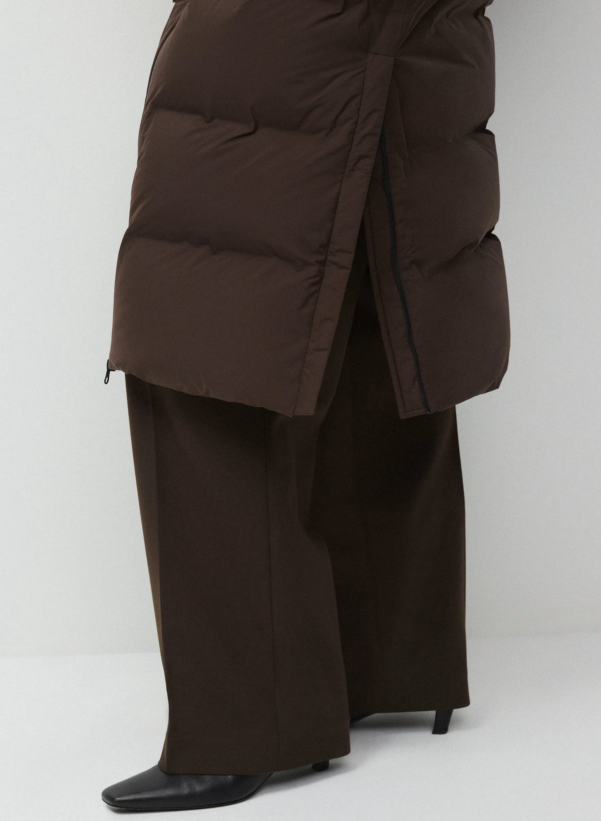 Waterproof Long Down Puffer Coat - Gray