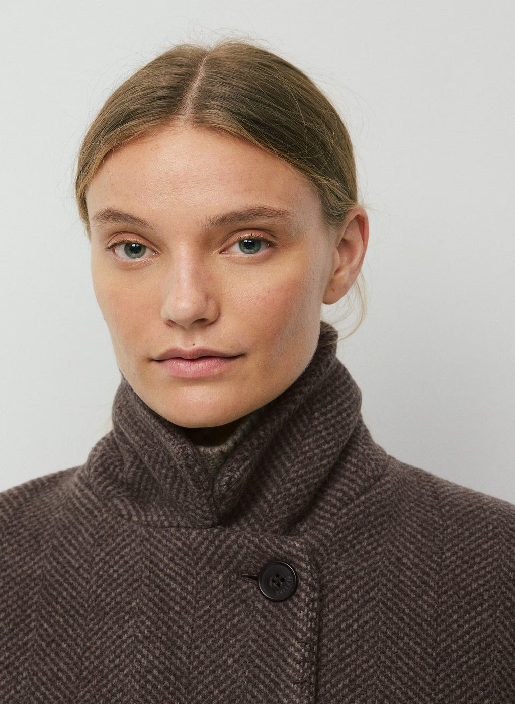 Double-Breasted Wool Cashmere Coat - Herringbone
