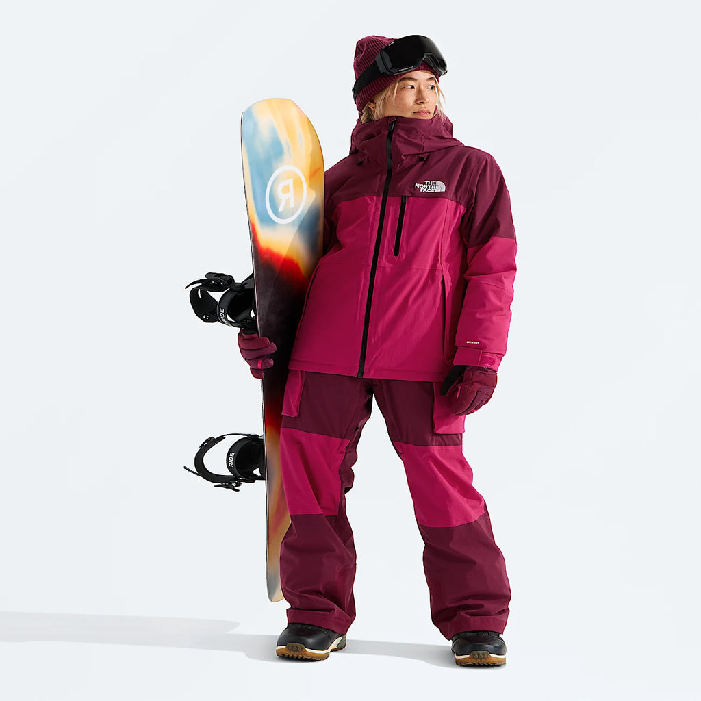 Women's Snow Bib Pants - Burgundy